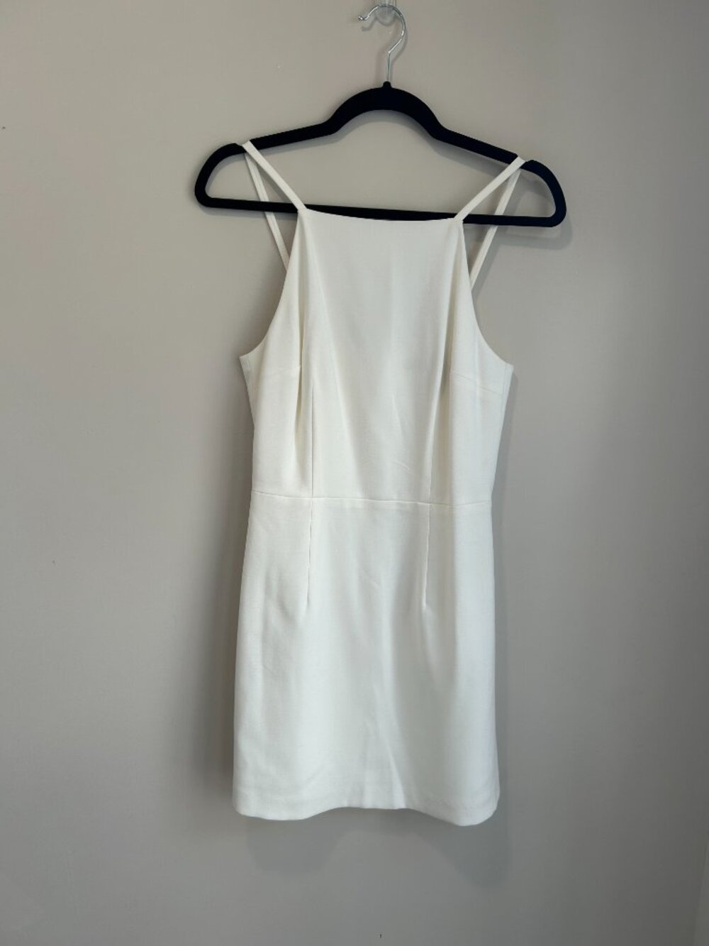 French Connection Whisper Light Mini Dress Size 4 Neutral Sheath Minimalist Slip - Picture 3 of 9
